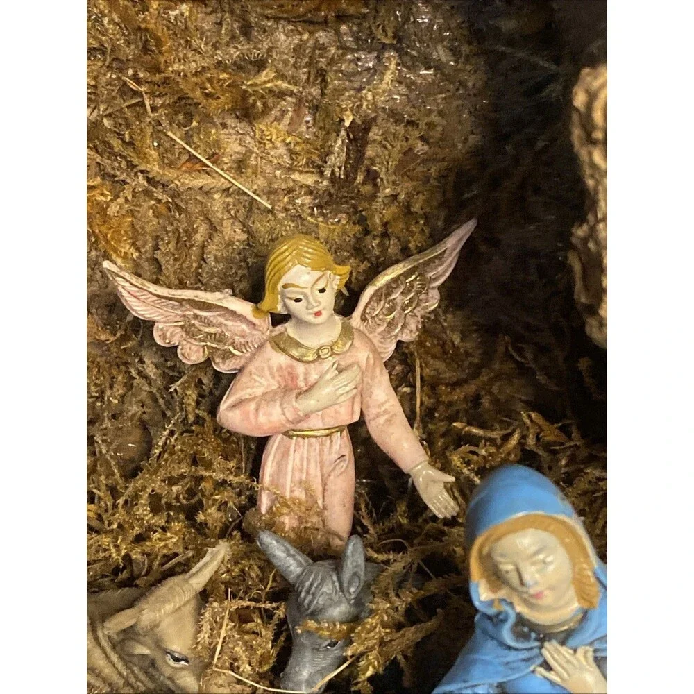 Vintage Italy Nativity Scene Set w/Manger Stationary Christmas Religion 1-piece